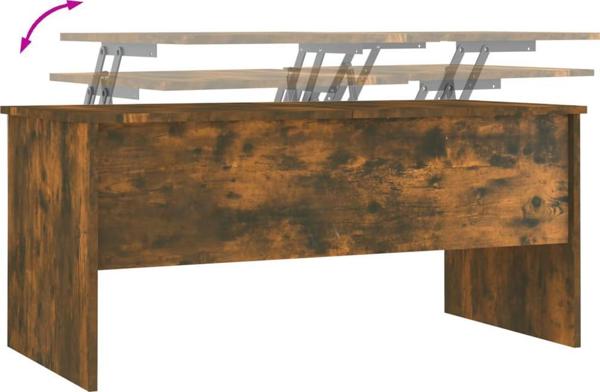 vidaXL Τραπεζάκι σαλονιού, καπνιστή δρυς, 102x50,5x46,5 cm