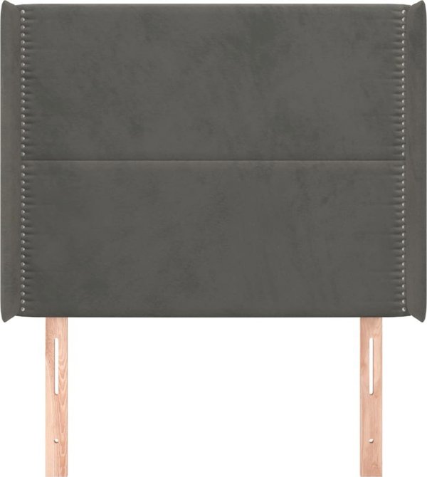 vidaXL Κεφαλάρι uszak, σκούρο γκρι, 83x16x118/128 cm, βελούδο
