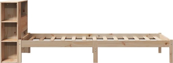 vidaXL Κρεβάτι με ράφι, χωρίς στρώμα, 100x200 εκ, πεύκο