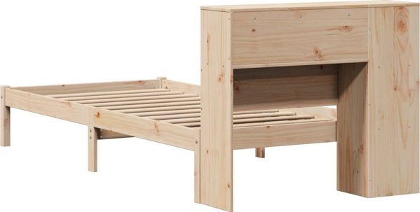 vidaXL Κρεβάτι με ράφι, χωρίς στρώμα, 100x200 εκ, πεύκο