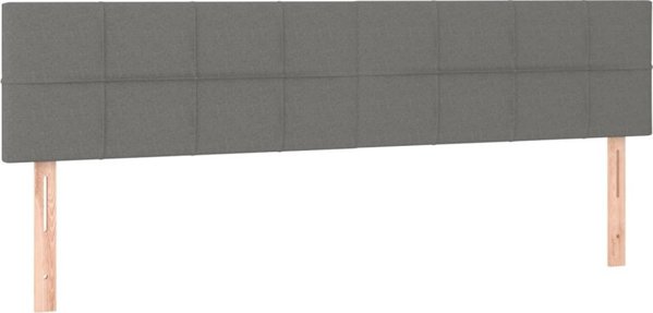 vidaXL Μαξιλαροκέφαλος κρεβατιού με LED, σκούρο γκρι, 200x5x78/88 cm, ύφασμα