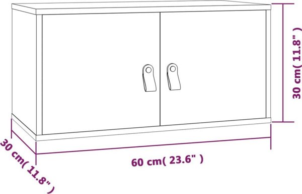 vidaXL Επιτοίχιες ντουλάπες, 2 τεμ., μελιά καφέ, 60x30x30 εκ., μασίφ πεύκο