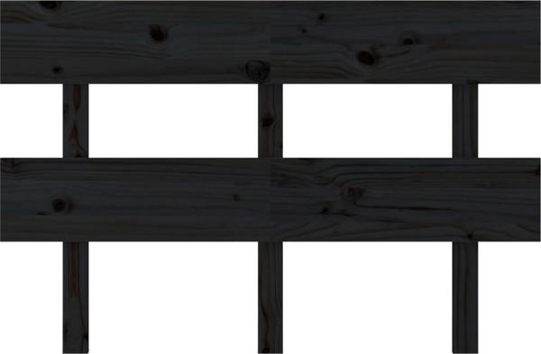 vidaXL Κεφαλάρι κρεβατιού, μαύρο, 124x3x81 cm, ελαφρύ ξύλο πεύκου