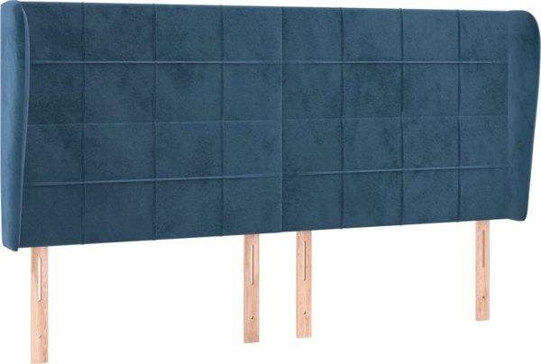vidaXL Κεφαλάρι uszak, σκούρο μπλε, 183x23x118/128 εκ., βελούδο