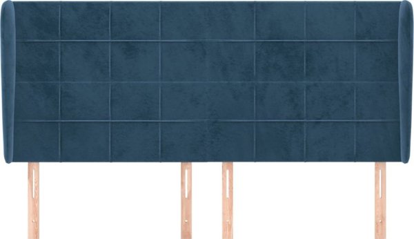 vidaXL Κεφαλάρι uszak, σκούρο μπλε, 183x23x118/128 εκ., βελούδο