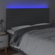 vidaXL κεφαλάρι κρεβατιού με LED σκούρο γκρι 160x5x118/128 cm ύφασμα