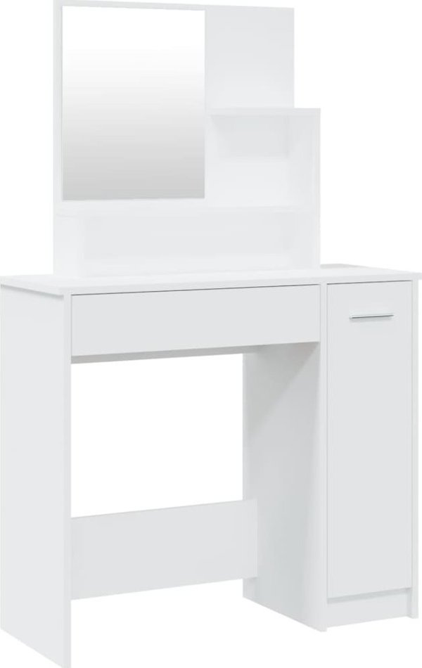 vidaXL Toaletka z lustrem, aspri, 86,5x35x136 cm