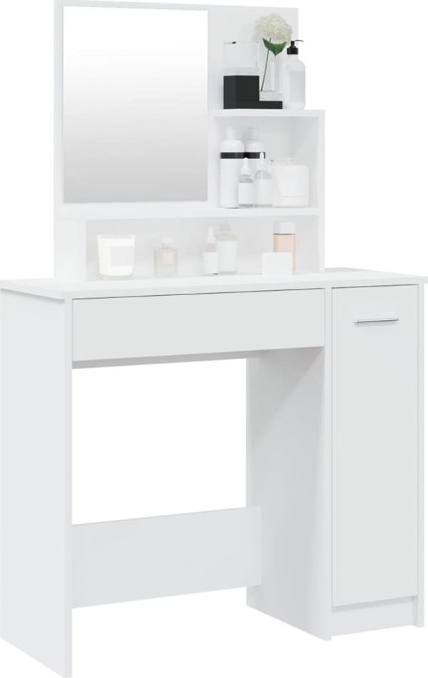 vidaXL Toaletka z lustrem, aspri, 86,5x35x136 cm