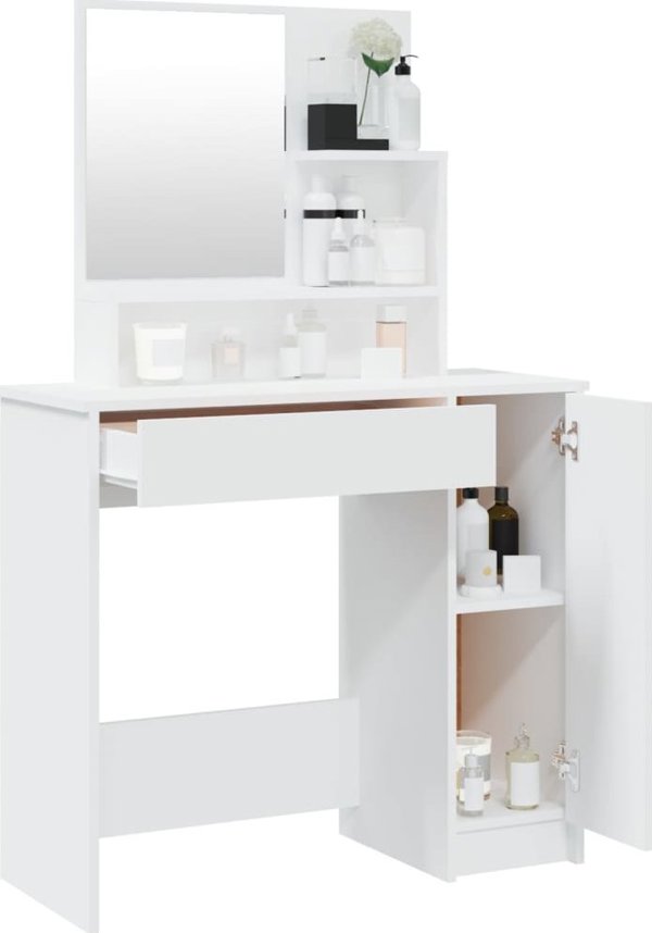 vidaXL Toaletka z lustrem, aspri, 86,5x35x136 cm