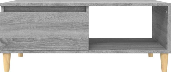 vidaXL Τραπέζι καφέ, γκρι ντόμπ, 90x50x36,5 εκ., ξύλινο σύνθετο υλικό