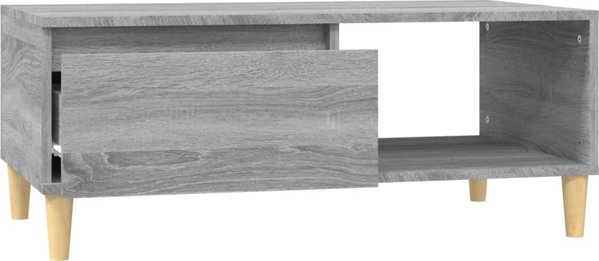 vidaXL Τραπέζι καφέ, γκρι ντόμπ, 90x50x36,5 εκ., ξύλινο σύνθετο υλικό