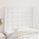 vidaXL Zaglowek uszak, bialy, 93x23x118/128 cm, sztuczna skora