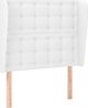 vidaXL Zaglowek uszak, bialy, 93x23x118/128 cm, sztuczna skora