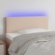 vidaXL Zaglowek do lozka z LED cappuccino 90x5x78/88 cm ekoskora