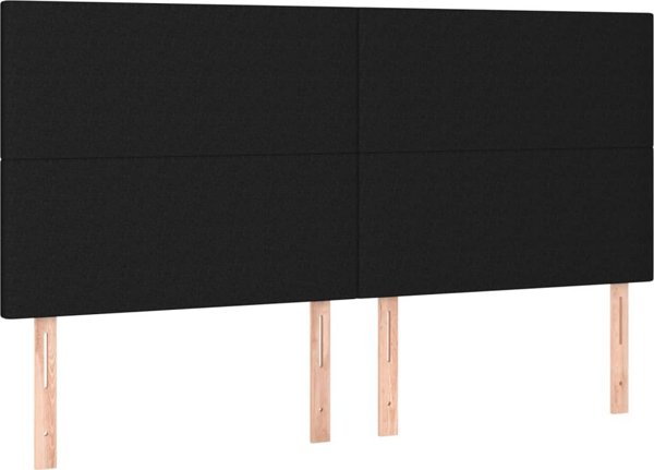 vidaXL Lozko kontynentalne z materacem czarne 180x200 cm tkanina