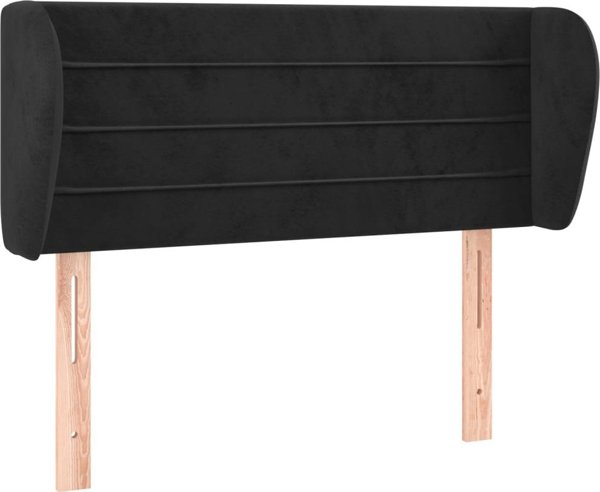 vidaXL Zaglowek uszak, czarny, 93x23x78/88 cm, aksamitny