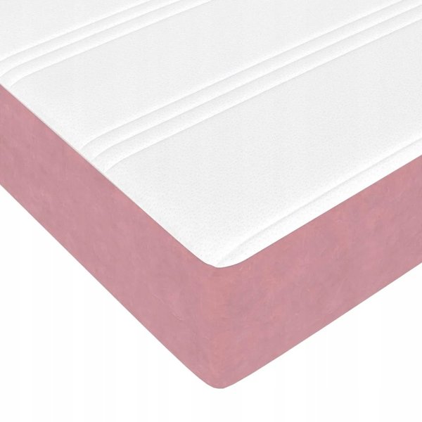 vidaXL Σκελετός Κρεβατιού με Στρώμα 140x200 cm, Υφασμάτινο, Ροζ