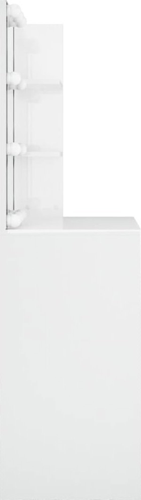 vidaXL Toaletka z oswietleniem LED, biala, polysk, 74,5x40x141 cm