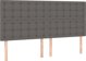 vidaXL Ζαγλώκοι για κρεβάτι, 4 τεμαχια, γκρι, 90x5x78/88 cm, τεχνητο δερμα