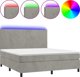 vidaXL Κρεβάτι κοντινενταλ με στρώμα και LED, γκρι, 160x200 cm, βελούδο