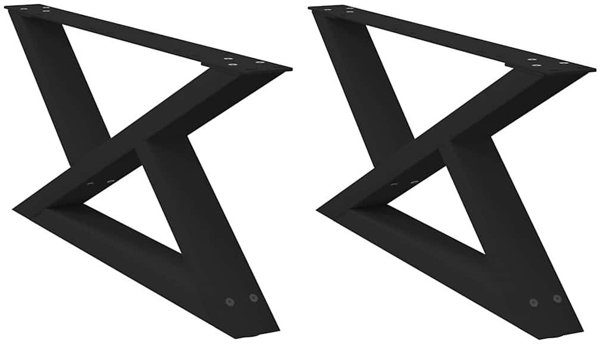 vidaXL Nogi do stolika kawowego 2 szt. Czarne 70x(30-31,3) cm Stal