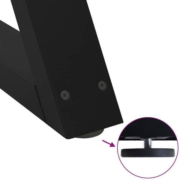 vidaXL Nogi do stolika kawowego 2 szt. Czarne 70x(30-31,3) cm Stal