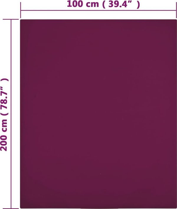 vidaXL Σεντόνια, 2 τεμ., μπορντό, 100x200 εκ., βαμβακερό jersey