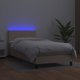 vidaXL Κρεβάτι κατάνυψης με στρώμα και LED καφέ καπιτονέ από οικολογικό δέρμα 90x190cm