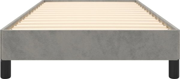 vidaXL Σκελετός Κρεβατιού, Ανοιχτό Γκρι, 90x190 cm, Επενδυμένο με Ύφασμα