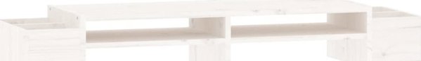vidaXL Βάση οθόνης, λευκή, 100x27,5x15 εκ, από μασίφ πεύκο