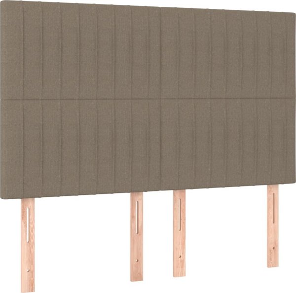 vidaXL Κρεβάτι κοντινένταλ με στρώμα, taupe, ύφασμα, 140x190 εκ.
