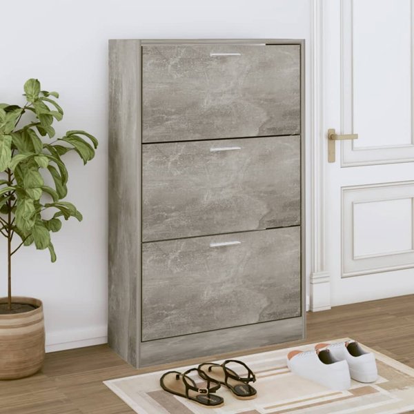 vidaXL Szafka na buty, szarosc betonu, 63x24x103 cm