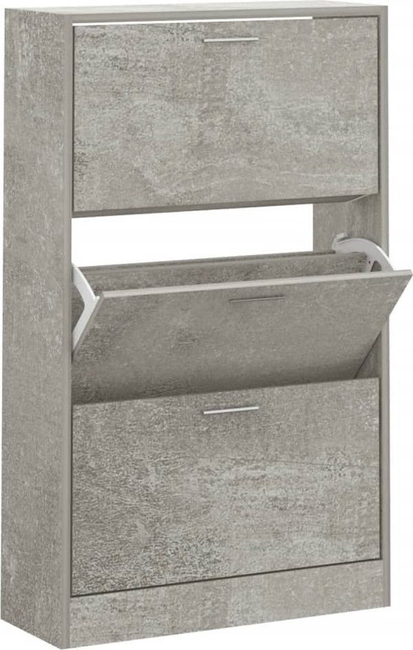 vidaXL Szafka na buty, szarosc betonu, 63x24x103 cm