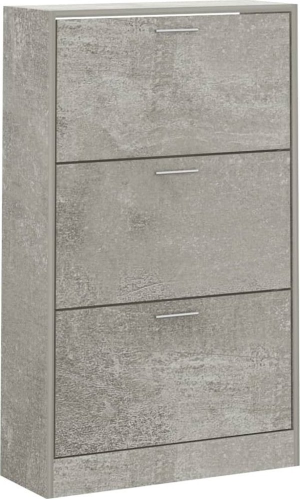 vidaXL Szafka na buty, szarosc betonu, 63x24x103 cm