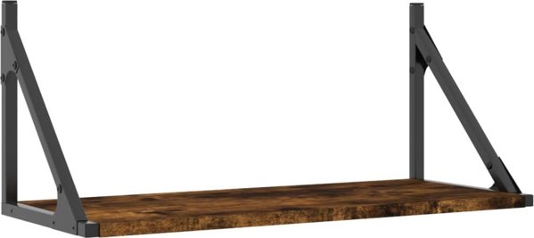 vidaXL 2 Ράφια Τοίχου, Καπνιστή Δρυς, 60x25x25,5 cm