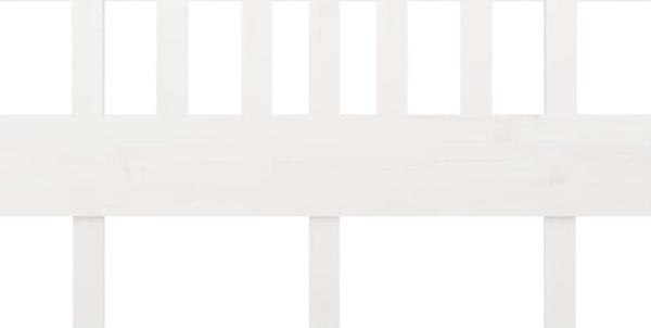vidaXL Wezglowie lozka, biale, 203,5x3x81 cm, lite drewno sosnowe