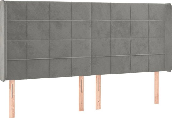 vidaXL Lozko kontynentalne z materacem z LED szare 160x200 cm aksamit