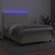 vidaXL Κρεβάτι κοντινεντάλ με LED, με στρώμα, κρεμ, οικολογικό δέρμα 140x200 εκ