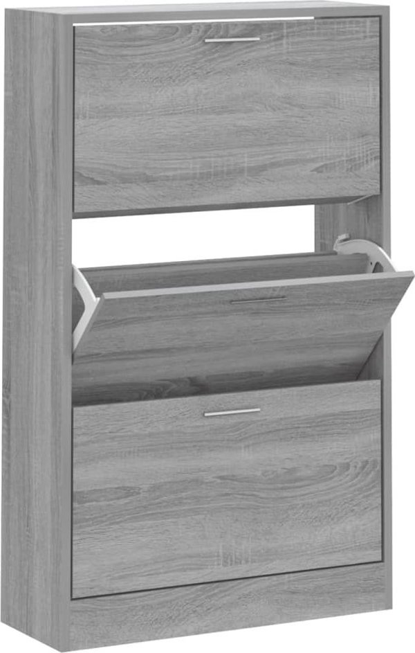 vidaXL Szafka na buty, γκρι δρυς Σομόνα, 63x24x103 εκ.