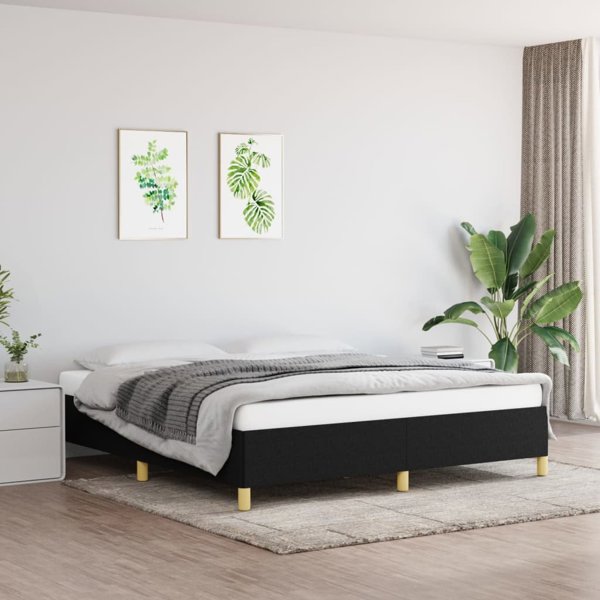 vidaXL Ράμα κρεβατιού μαύρη με ύφασμα 180x200 cm