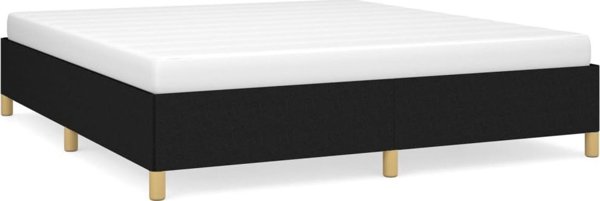 vidaXL Ράμα κρεβατιού μαύρη με ύφασμα 180x200 cm