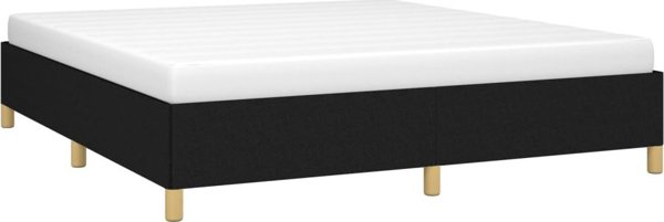 vidaXL Ράμα κρεβατιού μαύρη με ύφασμα 180x200 cm
