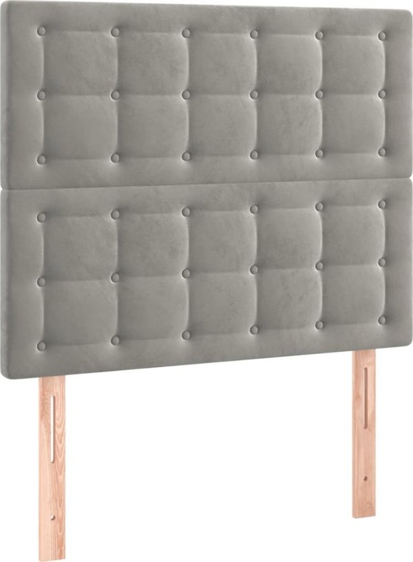 vidaXL Κρεβάτι Continental με στρώμα και LED, γκρι, 80x200 cm, βελούδο