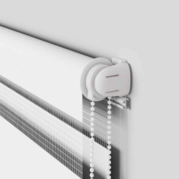 vidaXL Ρόλερ Zebra, Λευκή Τέντα Σκίασης από Πολυεστέρα, 90,9 εκ.