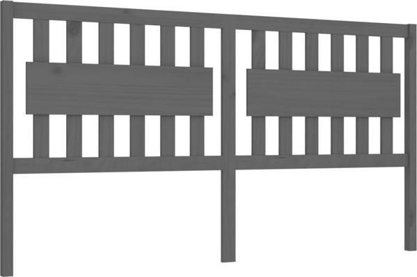 vidaXL Κεφαλάρι κρεβατιού, γκρι, 125,5x4x100 cm, μασίφ ξύλο πεύκου