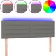 vidaXL Zaglowek do lozka z LED, ciemnoszary, 144x5x78/88 cm, tkanina