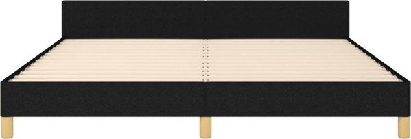 vidaXL Μαύρο πλαίσιο κρεβατιού με κεφαλάρι, 160x200 cm, επενδυμένο με ύφασμα