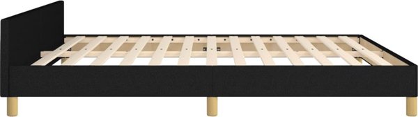 vidaXL Μαύρο πλαίσιο κρεβατιού με κεφαλάρι, 160x200 cm, επενδυμένο με ύφασμα
