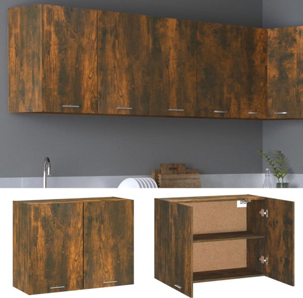 vidaXL Κρεμαστό ντουλάπι από καπνιστή δρυ 80 x 31 x 60 cm