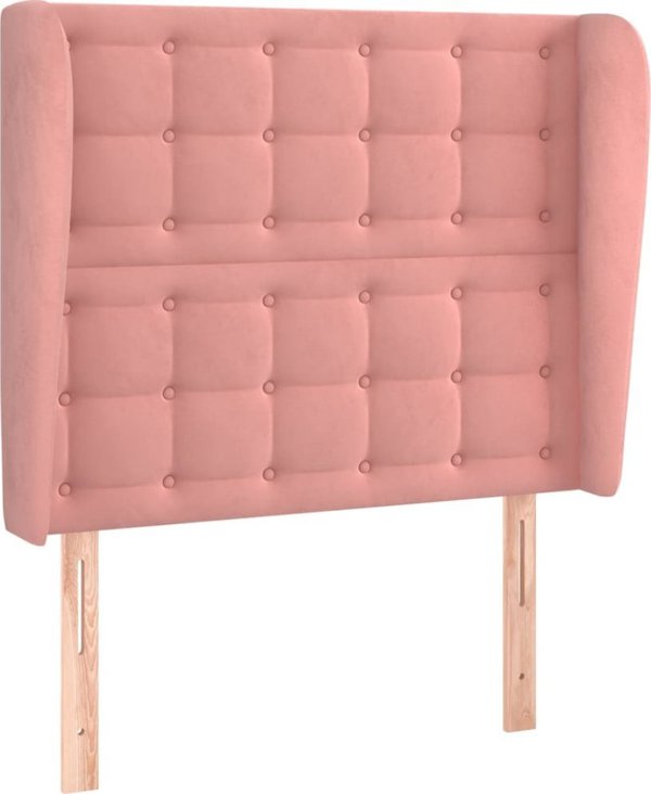 vidaXL Κεφαλαριό uszak, ροζ, 93x23x118/128 εκ., βελούδο
